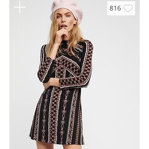 Free People Stella Mini Dress long sleeve bohemian